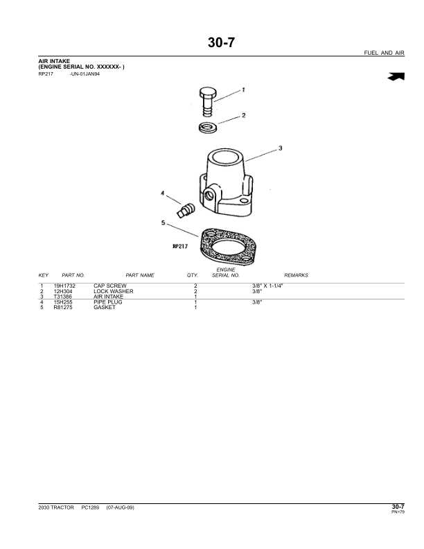 John Deere 2030 Tractor Parts Catalog PC1289 - Image 15