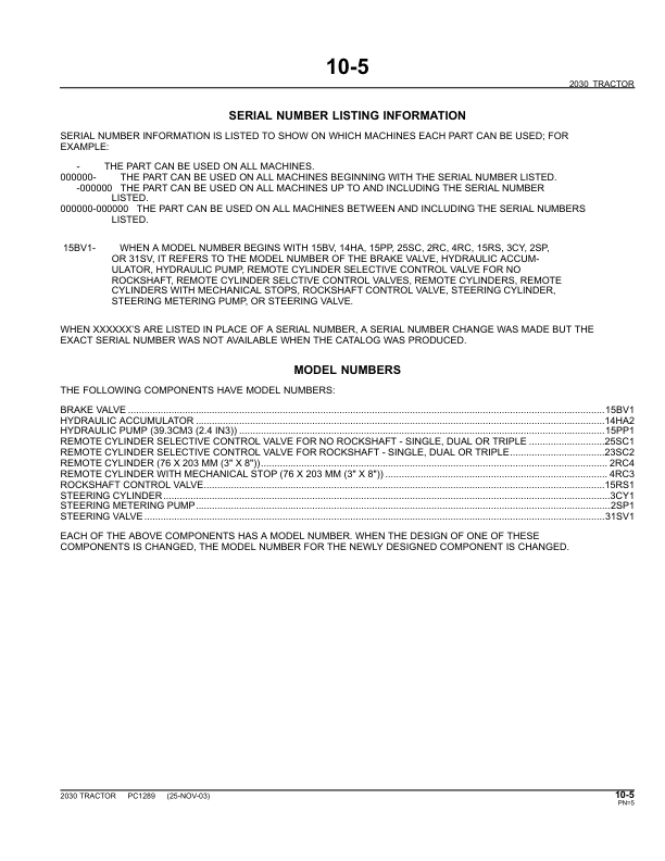 John Deere 2030 Tractor Parts Catalog PC1289 - Image 7