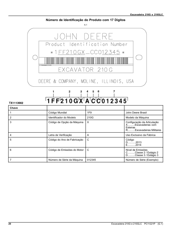 John Deere 210G 210GLC Excavator Parts Catalog PC11221P-15 PT - Image 3