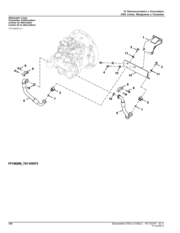 John Deere 210G 210GLC Excavator Parts Catalog PC11221P-15 PT - Image 12
