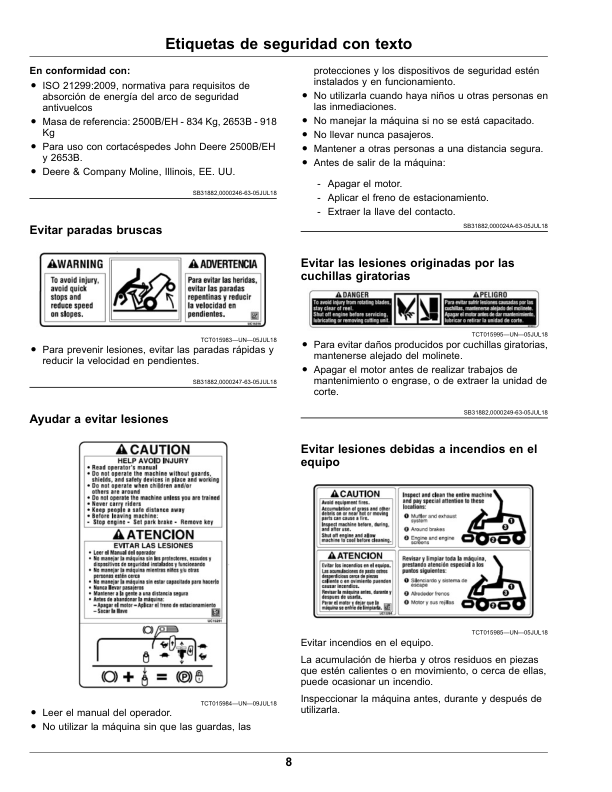 John Deere 2400 2550 PrecisionCut E-Cut Mower Operators Manual OMUC23504 ES - Image 19