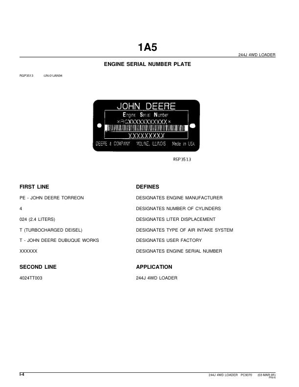 John Deere 244J Wheel Loader Parts Catalog 2004- PC9370 - Image 12