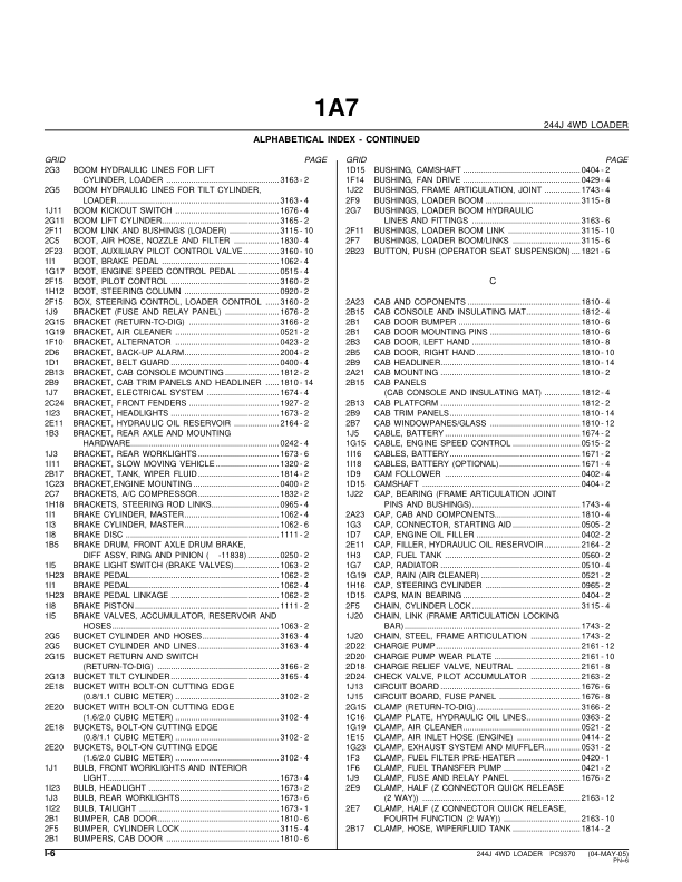 John Deere 244J Wheel Loader Parts Catalog 2004- PC9370 - Image 14