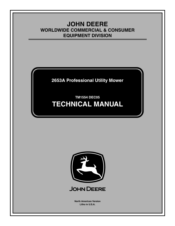 John Deere 2653A Mower Service Manual Tm1554 - Image 2