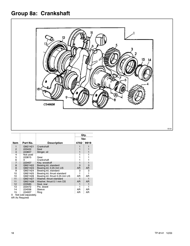 John Deere 3029DF 3029TF 3029TF270 Engine Parts Catalog TO-6141 - Image 10