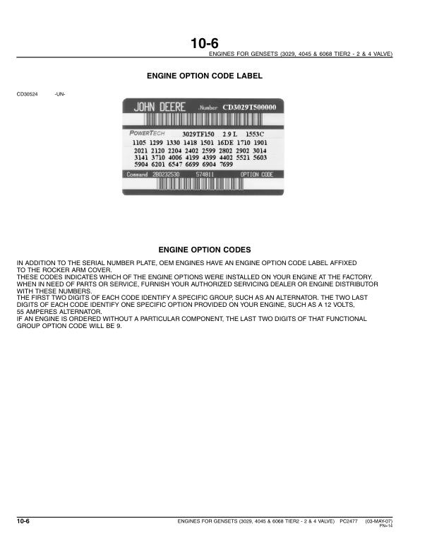 John Deere 3029TFS70 4045DF270 4045HFS72 73 275 6068HF Engine Parts Catalog PC2477 - Image 11