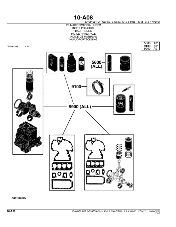 John Deere 3029TFS70 4045DF270 4045HFS72 73 275 6068HF Engine Parts Catalog PC2477 - Image 5