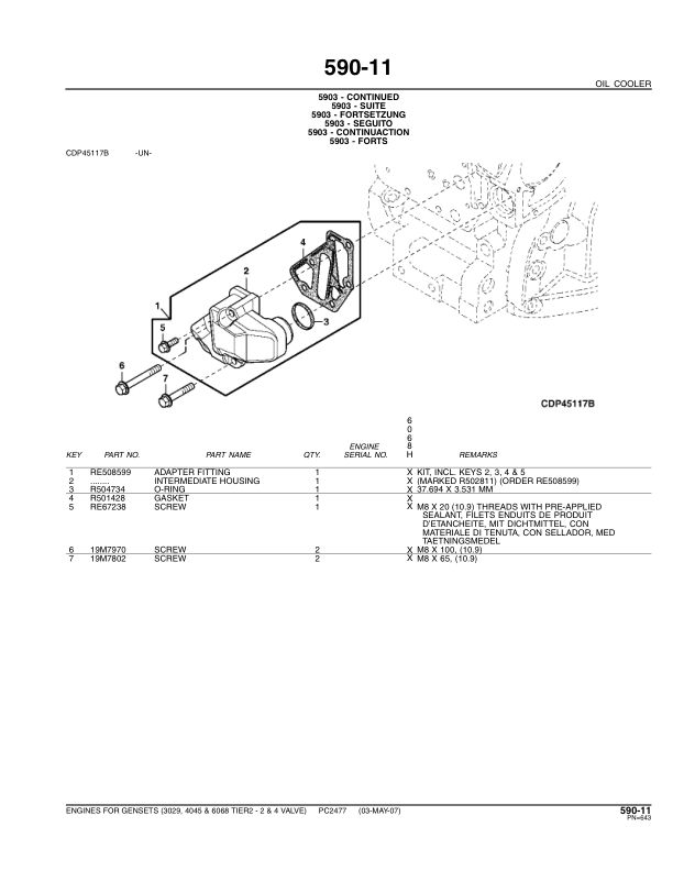 John Deere 3029TFS70 4045DF270 4045HFS72 73 275 6068HF Engine Parts Catalog PC2477 - Image 23