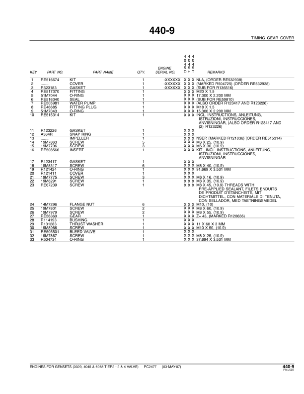 John Deere 3029TFS70 4045DF270 4045HFS72 73 275 6068HF Engine Parts Catalog PC2477 - Image 21