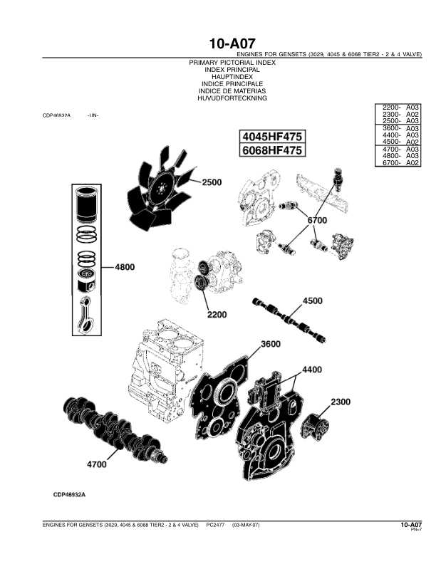 John Deere 3029TFS70 4045DF270 4045HFS72 73 275 6068HF Engine Parts Catalog PC2477 - Image 4