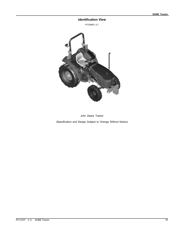 John Deere 3036E Tractor Parts Catalog PC12727 - Image 10