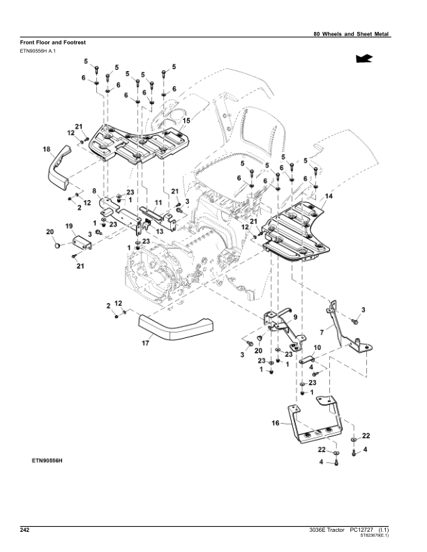 John Deere 3036E Tractor Parts Catalog PC12727 - Image 24