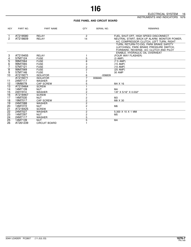 John Deere 304H Wheel Loader Parts Catalog PC2807-00 - Image 15