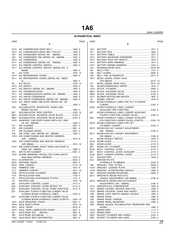 John Deere 304H Wheel Loader Parts Catalog PC2807-03 - Image 10