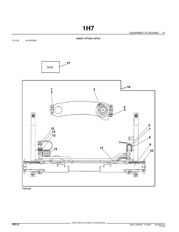 John Deere 304H Wheel Loader Parts Catalog PC2807-03 - Image 15
