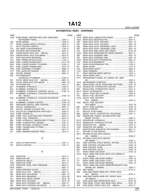 John Deere 304H Wheel Loader Parts Catalog PC2807-03 - Image 4