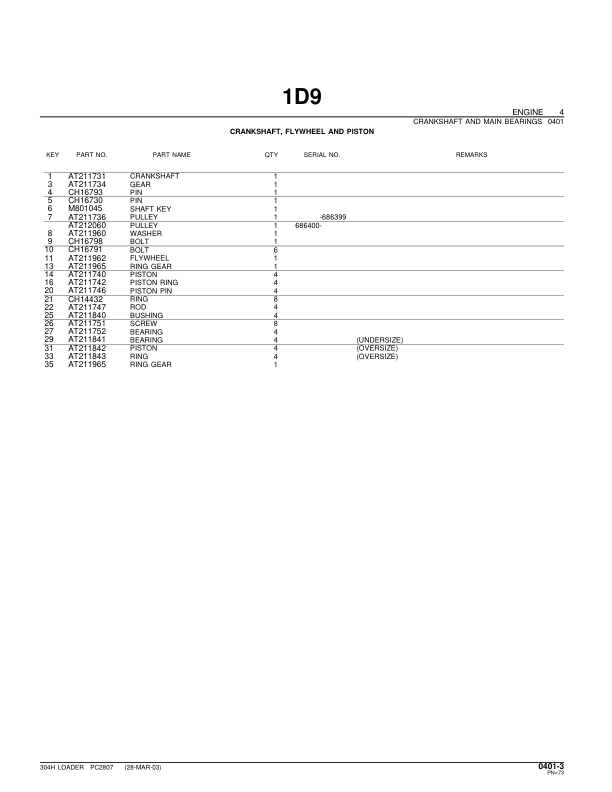 John Deere 304H Wheel Loader Parts Catalog PC2807-03 - Image 20