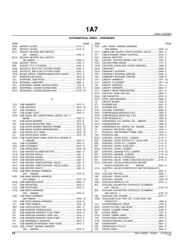 John Deere 304H Wheel Loader Parts Catalog PC2807-03 - Image 11