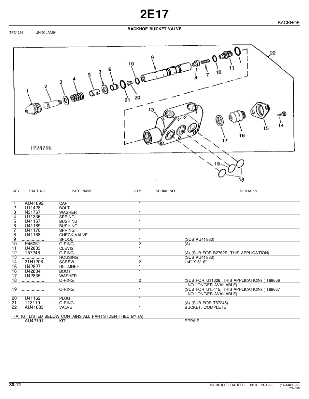 John Deere 310 Backhoe Loader Parts Catalog PC1226 - Image 22