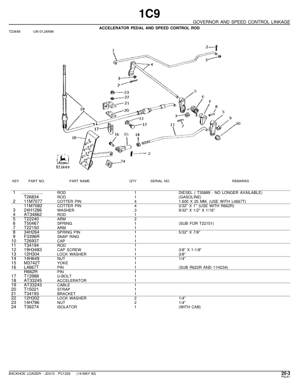 John Deere 310 Backhoe Loader Parts Catalog PC1226 - Image 24
