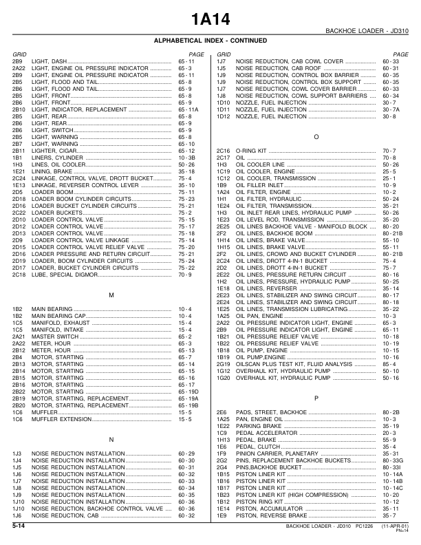 John Deere 310 Backhoe Loader Parts Catalog PC1226 - Image 7