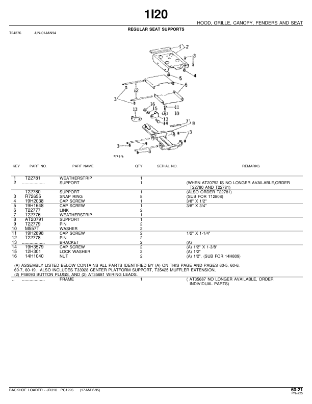 John Deere 310 Backhoe Loader Parts Catalog PC1226 - Image 18