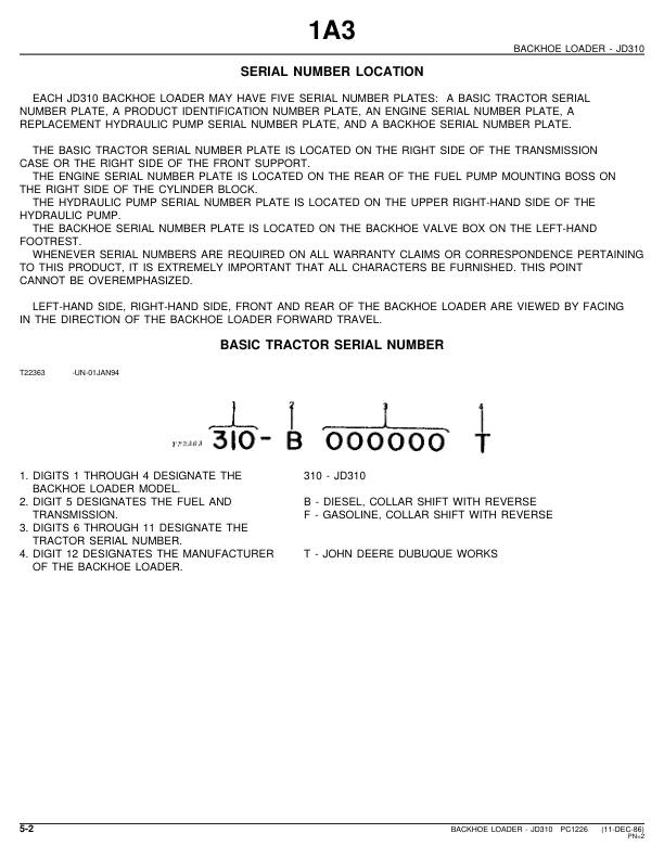 John Deere 310 Backhoe Loader Parts Catalog PC1226 - Image 11
