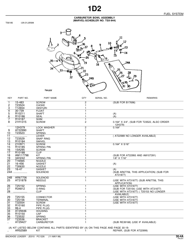 John Deere 310 Backhoe Loader Parts Catalog PC1226 - Image 25