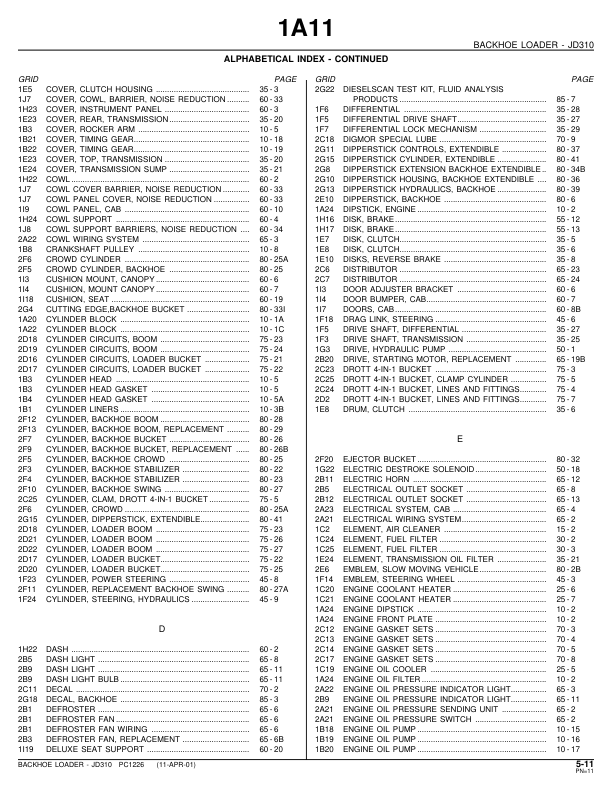John Deere 310 Backhoe Loader Parts Catalog PC1226 - Image 4