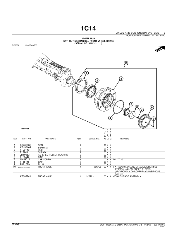 John Deere 310G 310SG 315SG Backhoe Loader Parts Catalog PC2755-FEB - Image 10