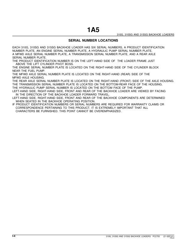John Deere 310G 310SG 315SG Backhoe Loader Parts Catalog PC2755-FEB - Image 6