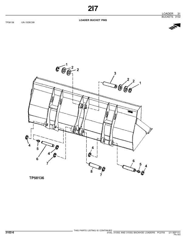 John Deere 310G 310SG 315SG Backhoe Loader Parts Catalog PC2755-SEP - Image 11