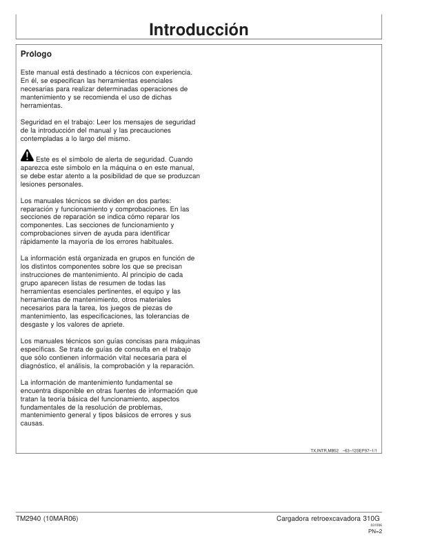 John Deere 310G Backhoe Loader Service Manual TM2940 ES - Image 3