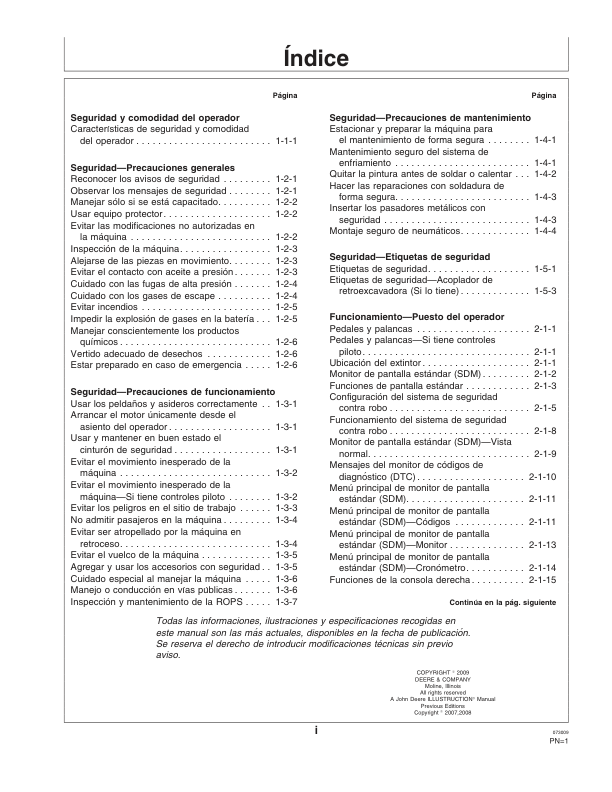 John Deere 310J 310SJ Backhoe Loader Operators Manual OMT216724-G9 ES - Image 5