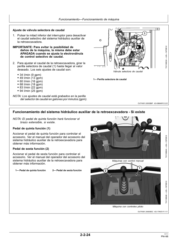 John Deere 310K Backhoe Loader Operators Manual OMT305707-D2 ES - Image 18