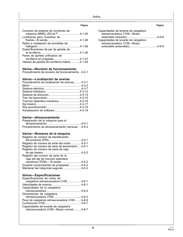 John Deere 310K Backhoe Loader Operators Manual OMT305707-D2 ES - Image 7
