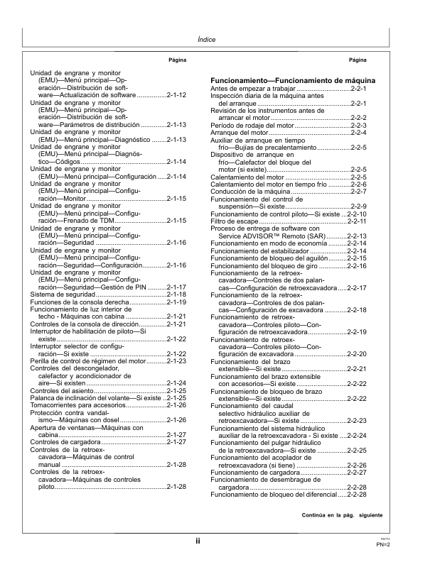 John Deere 310K Backhoe Loader Operators Manual OMT305707-D2 ES - Image 4