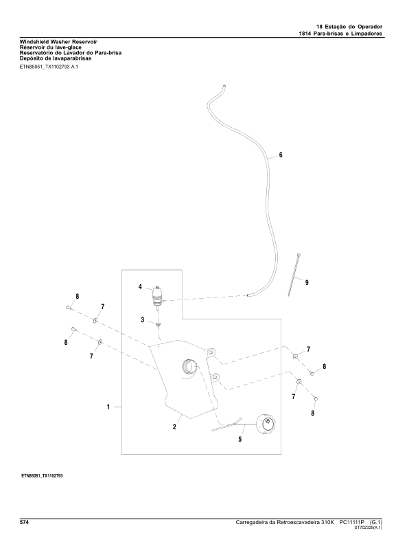 John Deere 310K Backhoe Loader Parts Catalog PC11111P-12 PT - Image 11
