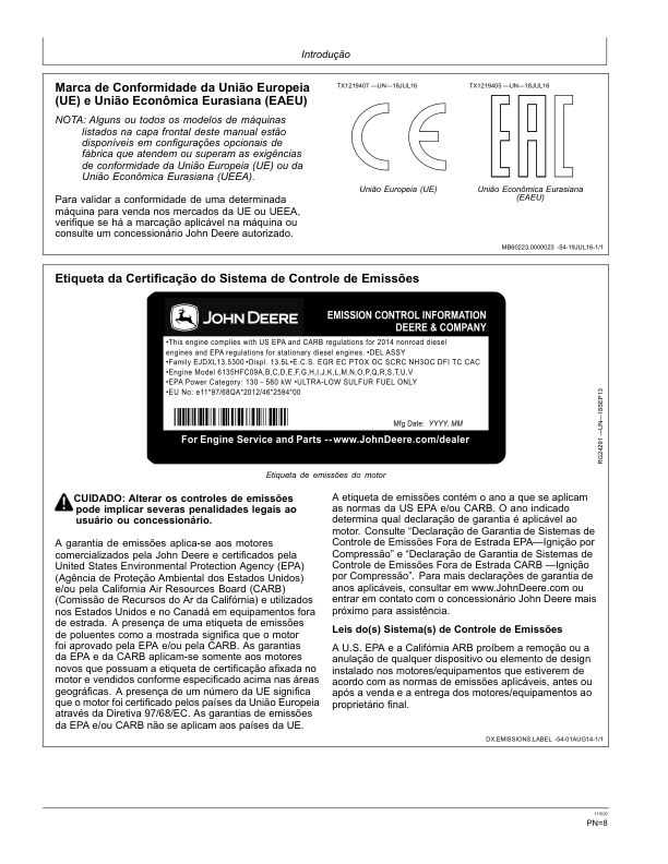 John Deere 310L Backhoe Loader Operators Manual OMT390394X54-K0 PT - Image 9