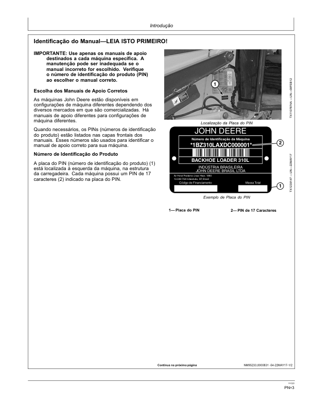 John Deere 310L Backhoe Loader Operators Manual OMT390394X54-K0 PT - Image 4