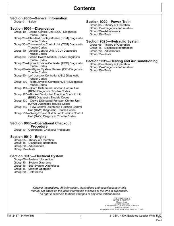 John Deere 310SK 410K Backhoe Loader with TMC Operation and Test Service Manual TM12487 - Image 6