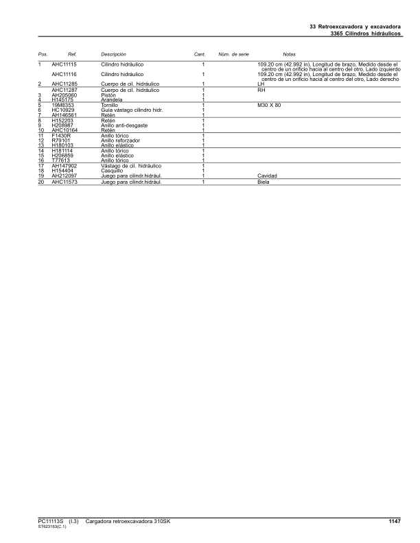 John Deere 310SK Backhoe Loader Parts Catalog PC11113S ES - Image 11