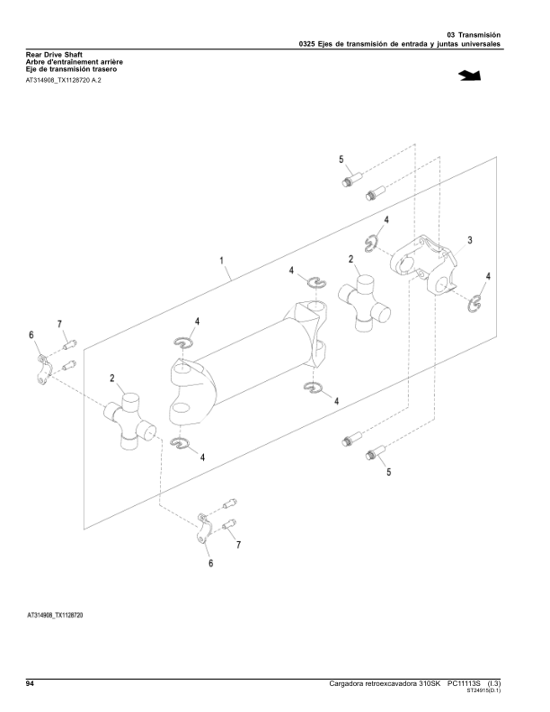 John Deere 310SK Backhoe Loader Parts Catalog PC11113S ES - Image 15
