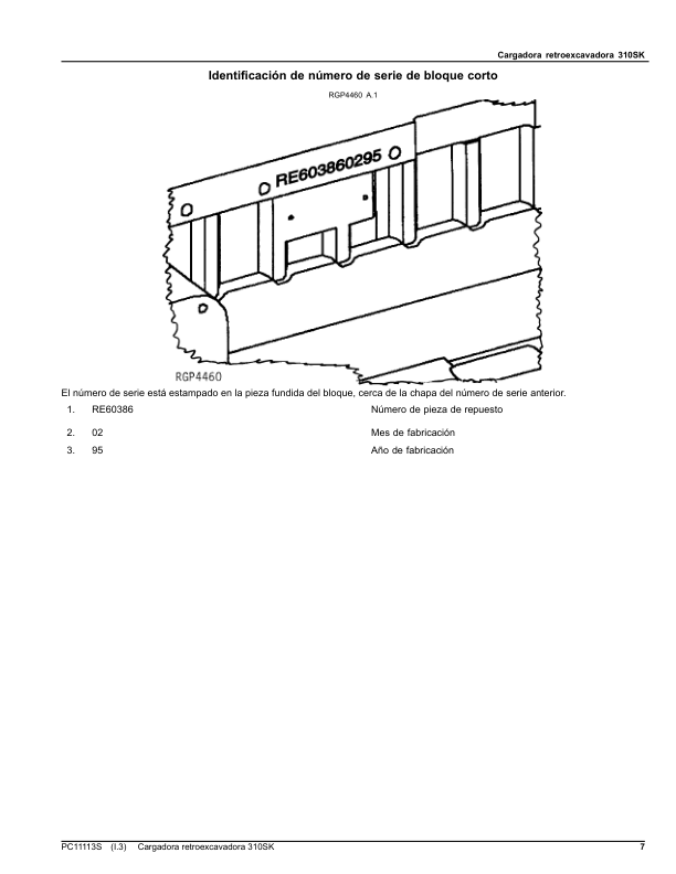 John Deere 310SK Backhoe Loader Parts Catalog PC11113S ES - Image 6