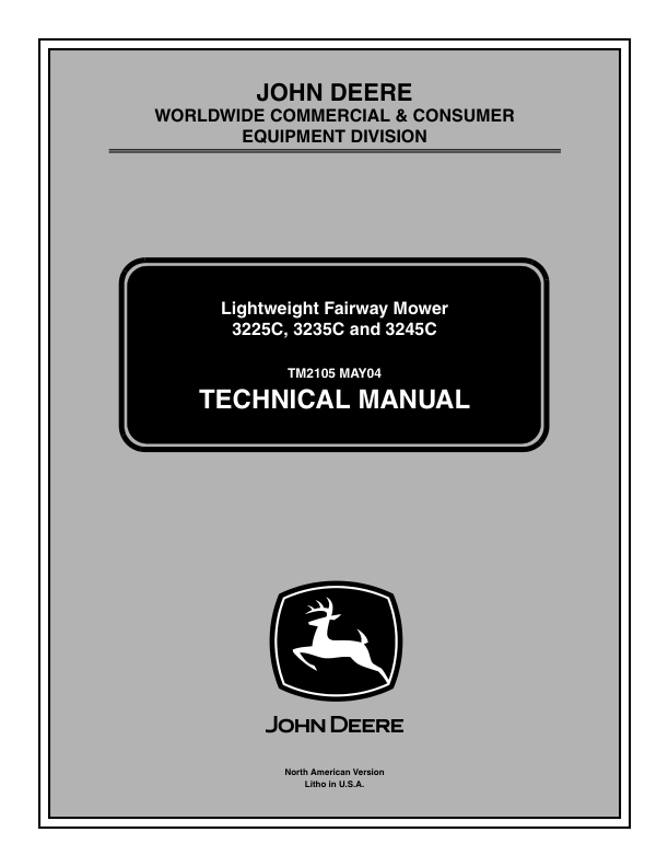 John Deere 3225C 3235C 3245C Mower Technical Service Manual TM2105 - Image 2