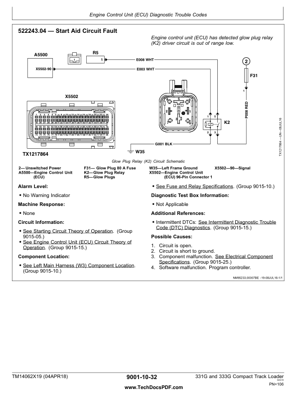 John Deere 331G 333G Compact Track Loader Operation and Test Service Manual TM14062X19 - Image 7