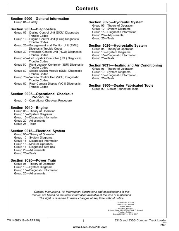 John Deere 331G 333G Compact Track Loader Operation and Test Service Manual TM14062X19 - Image 6