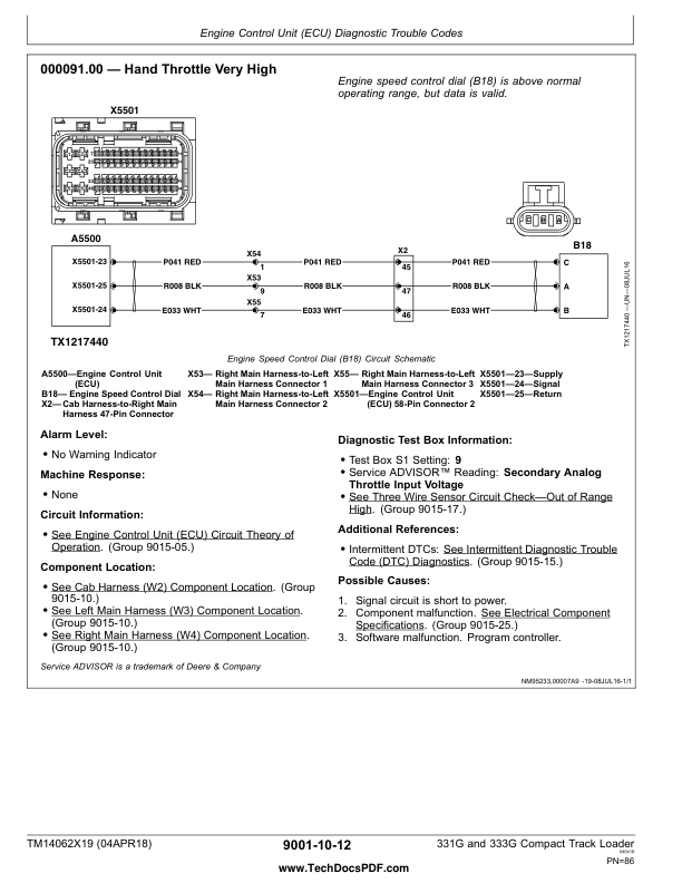 John Deere 331G 333G Compact Track Loader Operation and Test Service Manual TM14062X19 - Image 14