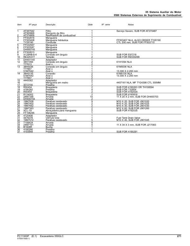 John Deere 350GLC Excavator Parts Catalog PC11300P-17 PT - Image 7