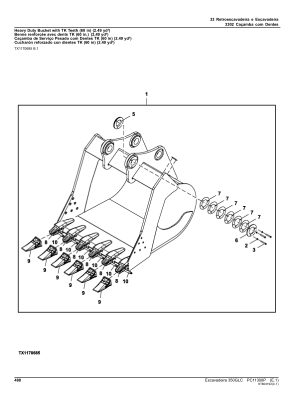 John Deere 350GLC Excavator Parts Catalog PC11300P-17 PT - Image 9